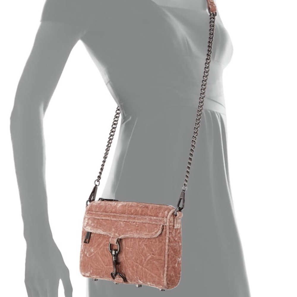NWOT Rebecca Minkoff Mini MAC Crushed Velvet Adjustable Gorgeous Bag